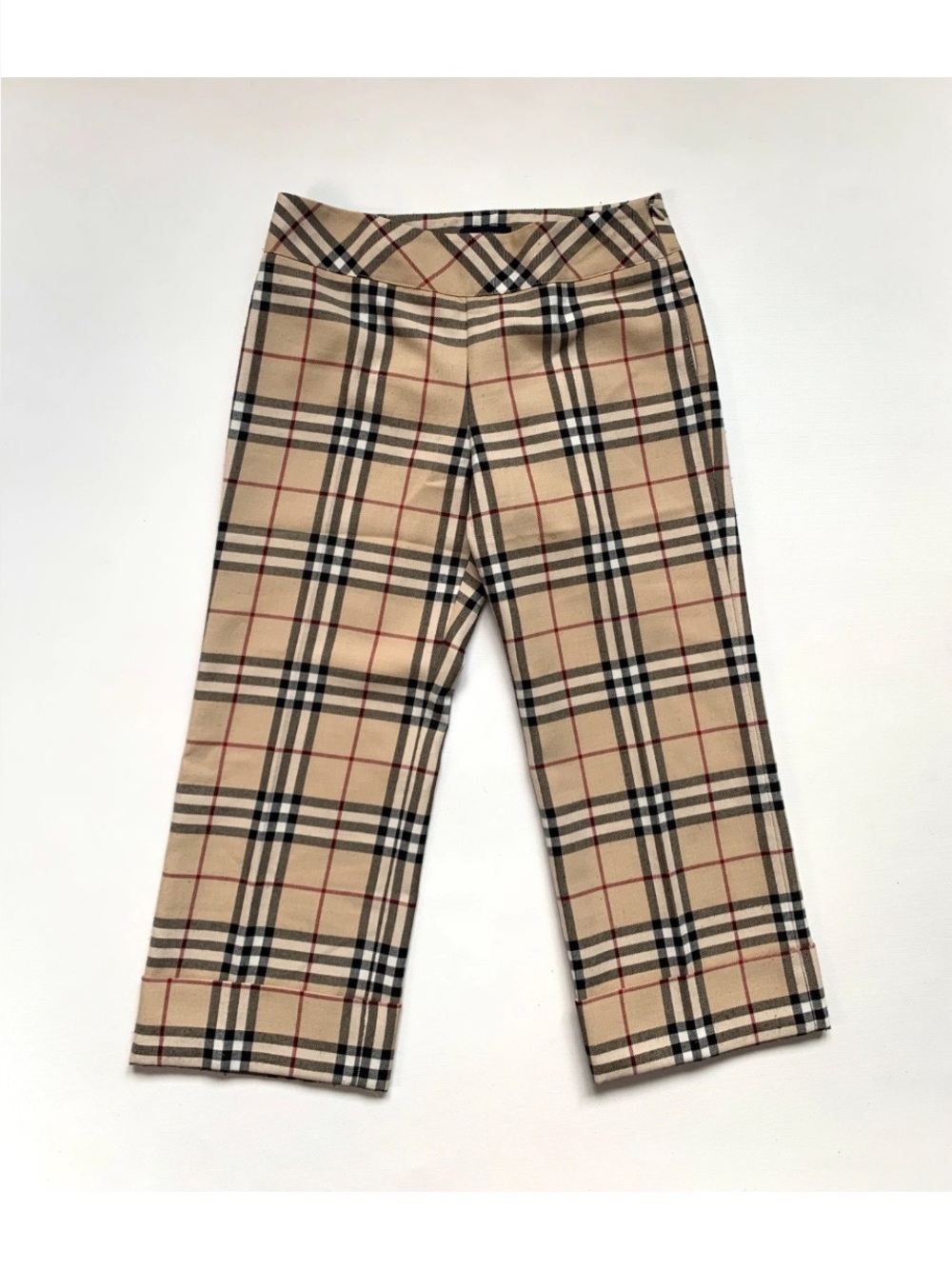 Burberry Beige Plaid Wool Capri with Signature Nova Check Vintage
